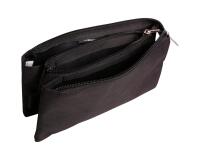 Trousse textile plate 3 compartiments 22 x 2 x 10 cm - Noir