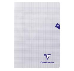 Cahier piqué Mimesys A4 48 pages grands carreaux couverture polypropylène - Incolore