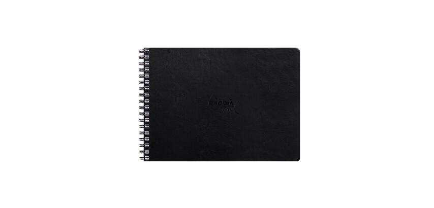 Rhodia Touch Mixed Media Book, papier Paint'On extra-blanc 250g - A4 paysage, 64 pages - Noir