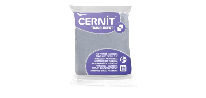 CERNIT - A Bar of Translucent Polymer Clay - Baking Modelling Clay - Silver Glitter Colour - 56 g Block - CE0920056080C