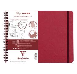 My.Notes Age Bag cahier reliure intégrale à marges détachables B5 paysage 120 pages détachables ligné + cadre en-tête - Rouge