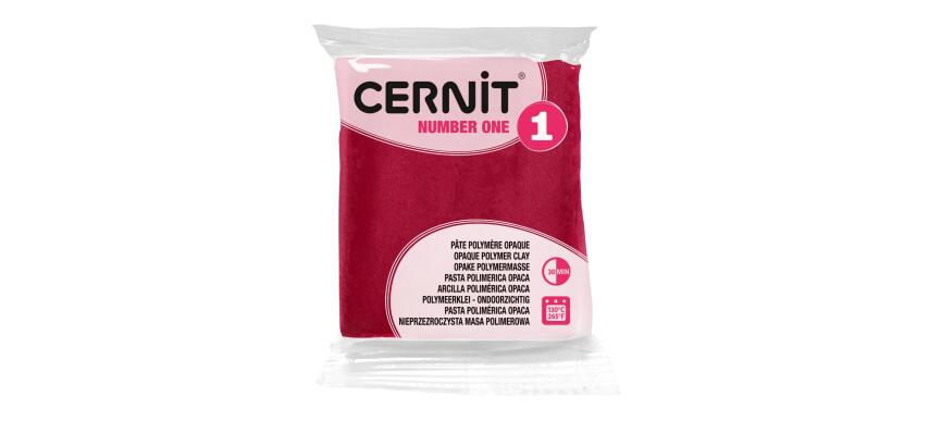 CERNIT - A Number one Polymer Clay Bar - Baking Modelling Clay - Burgundy colour - 56 g block - CE0900056411C - Burgundy