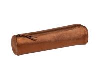KLEO-PATHRA CUIR Trousse ronde Ø5,5x22 cm Bronze