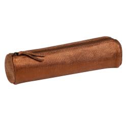 KLEO-PATHRA LEDER Tas rond Ø5,5x22 cm - brons