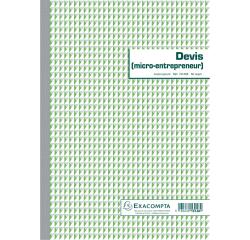 Manifold Quotation Micro-entrepreneur 29.7x21cm 50 self-copying duplicate sheets - text FR