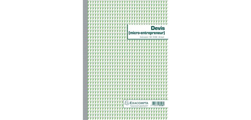 Manifold Devis Micro-entrepreneur 29,7x21cm 50 feuillets dupli autocopiants