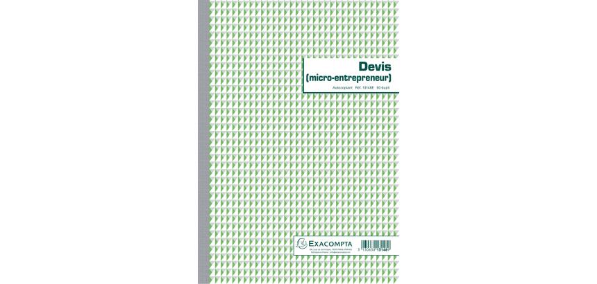  Manifold Devis Micro-entrepreneur 29,7x21cm 50 feuillets dupli autocopiants - texte FR