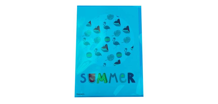 Sachet de 100 pochettes coin polypropylène lisse Premium - A4 - Couleurs assorties