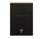 Bloc entoilé en-tête Flying Spirit Black A6 140 pages détachables ligné motifs assortis papier ivoire 90g - Noir