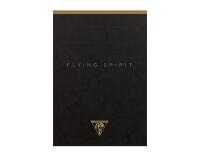 Bloc entoilé en-tête Flying Spirit Black A6 140 pages détachables ligné motifs assortis papier ivoire 90g - Noir
