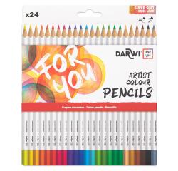 Darwi For You boite de 24 crayons de couleur standards - Assortiment
