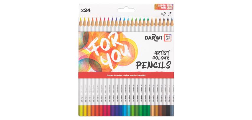 Darwi For You boite de 24 crayons de couleur standards - Assortiment