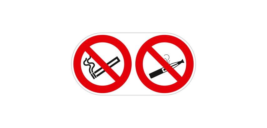 Non adhesive PP panel No smoking or vaping 30x15 cm - Red