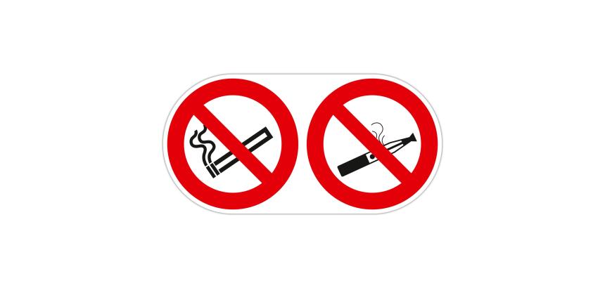 Non adhesive PP panel No smoking or vaping 30x15 cm - Red