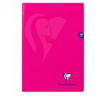 Cahier piqué Mimesys A4 48 pages grands carreaux couverture polypropylène - Rose