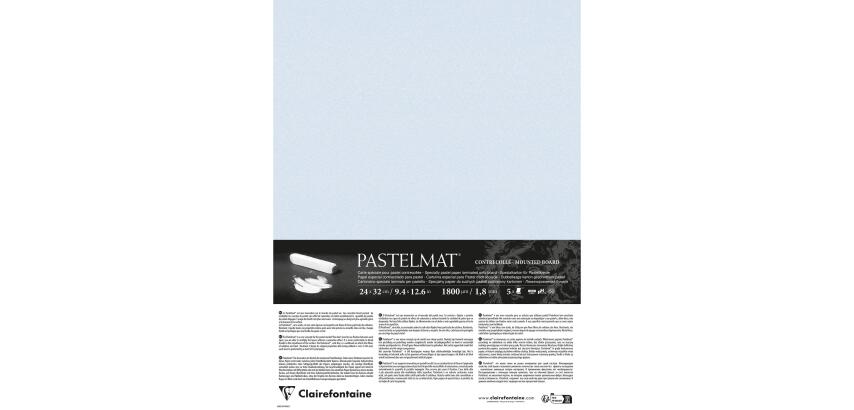 Pastelmat contrecollé 5 feuilles 24x32cm - Bleu clair