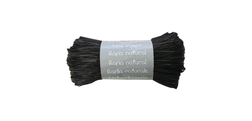 Geschenkband aus natürlichem Bast 50g - Schwarz