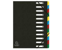 Trieur HARMONIKA® à fenêtres avec élastiques véritable carte lustrée 12 compartiments
