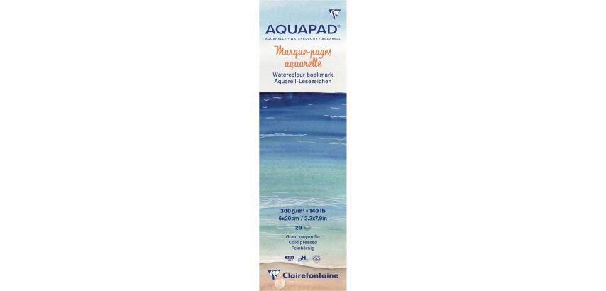 Block-Lesezeichen Aquapad, Aquarell, 6x20 cm, 20 Blatt 300g