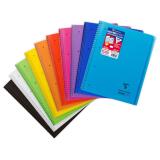 Cahier reliure intégrale enveloppante Koverbook A4+ 160 pages grands carreaux détachables perforé 4 trous couverture polypropylène transparent - Assortis