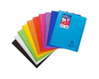 Cahier reliure intégrale enveloppante Koverbook A4+ 160 pages grands carreaux détachables perforé 4 trous couverture polypropylène transparent - Assortis
