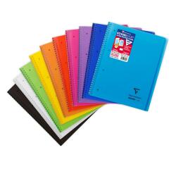 Cahier reliure intégrale enveloppante Koverbook A4+ 160 pages grands carreaux détachables perforé 4 trous couverture polypropylène transparent - Assortis