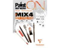 PaintON MIX4 bloc collé 12F A4 250g assorti 4x3F