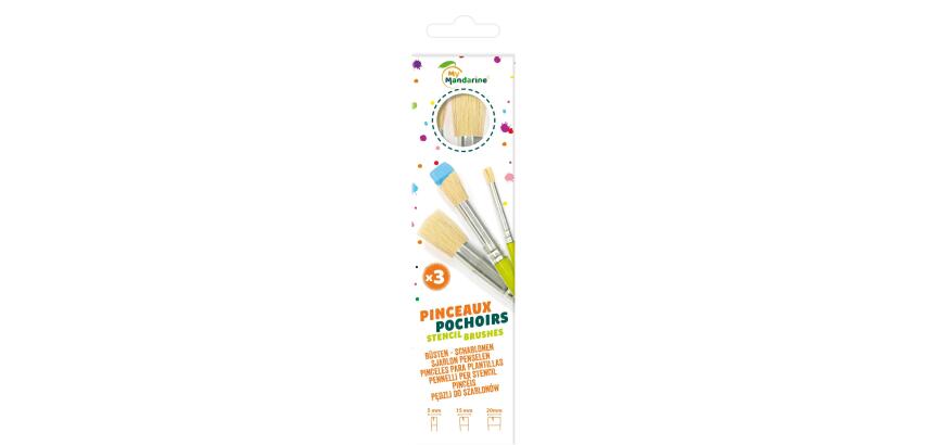 Set of 3 stencil brushes - Green