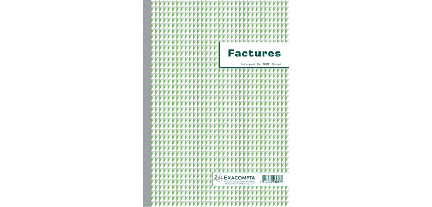 Manifold Factures avec mention TVA 29,7x21cm 50 feuillets dupli autocopiants