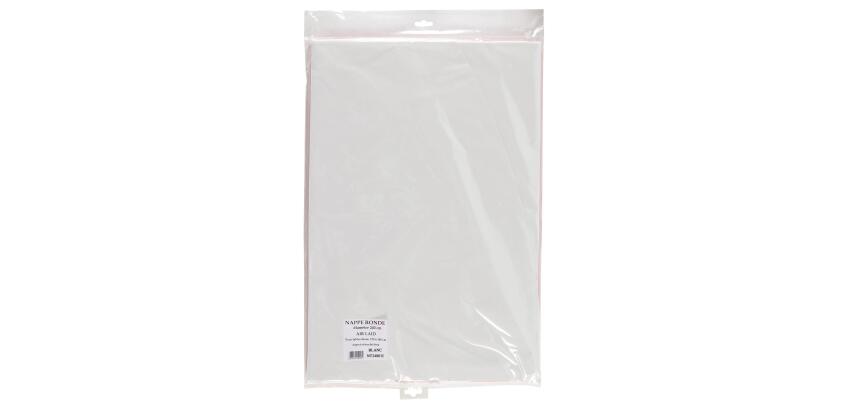 Nappe ronde en sachet en papier non tissé Airlaid Ø 240 cm - Blanc