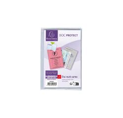 Estuche Exacompta de 10 fundas de protección multi-tarjetas PVC liso 15x100º - 88x138mm