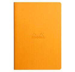 Rhodiarama genaaid schrift A5 32 blad gelijnd ivoorkleurig papier 90g - Oranje