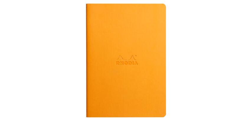 Rhodiarama genaaid schrift A5 32 blad gelijnd ivoorkleurig papier 90g - Oranje