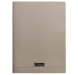 Cahier piqué 8000 POLYPRO 24x32 cm 96 pages petits carreaux 90 g - Gris