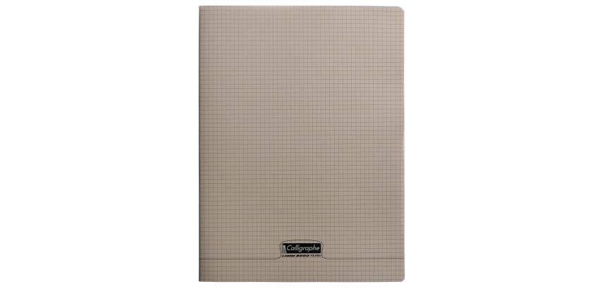 Cahier piqué 8000 POLYPRO 24x32 cm 96 pages petits carreaux 90 g - Gris