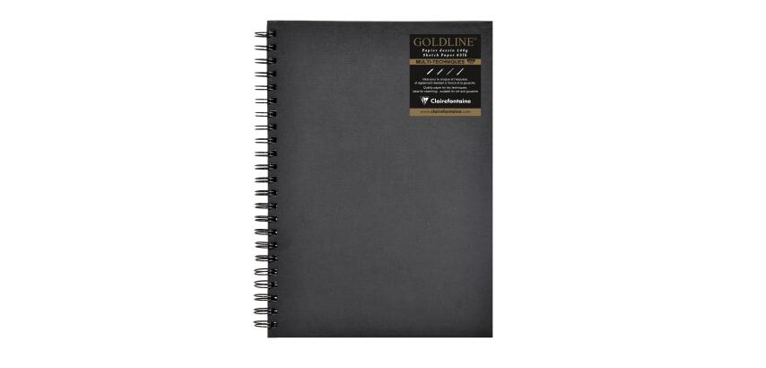 Goldline carnet spiralé 64F A4 140g F - Noir