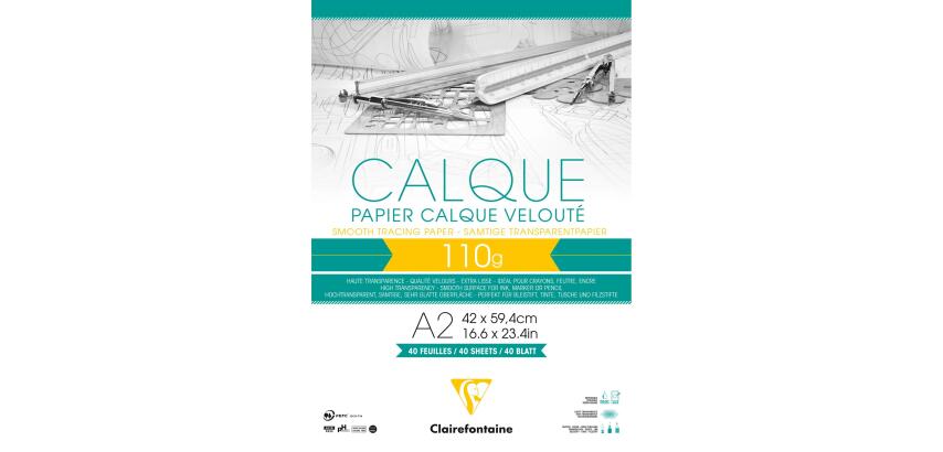 Blok Kalkpapier 40 blad 110g A2 (42x59,4cm).