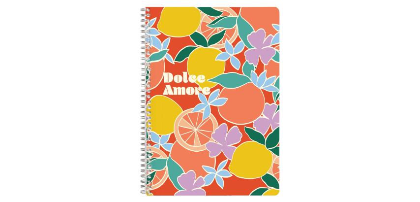 Dolce Amore, Cahier reliure intégrale A4 21x29,7 cm, 148 pages, ligné et marge, ass.