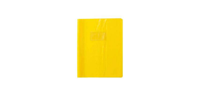 Protège-cahiers grain madras avec rabats marque-pages PVC 22/100ème 17x22 cm