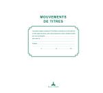 Registre des mouvements de titre, liste des actionnaires, 58 feuillets - Noir