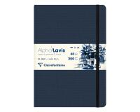 Alpha Lavis carnet cousu 40F A4 300g - Bleu