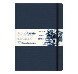 Alpha Lavis genaaid schrift 40F A4 300g - Blauw
