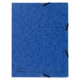 Cartella 3 lembi con elastici cartoncino lustré 355g/mq - A4 - Blu