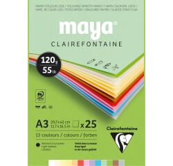 Block Maya 25 Blatt A3 120g Sortierung Pastell