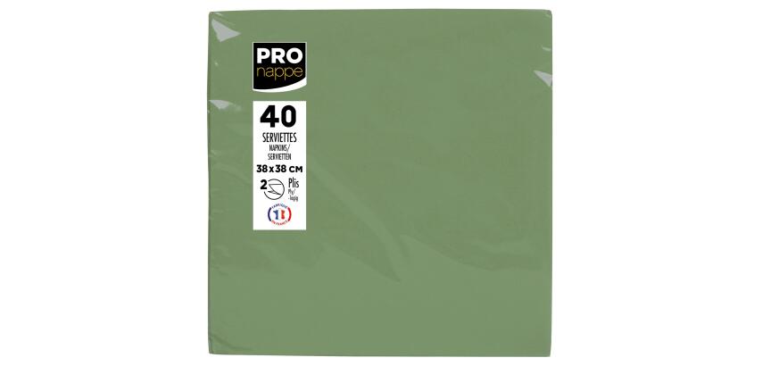 Paquet de 40 serviettes micro-gaufrées ouate 2 plis - 38x38 cm