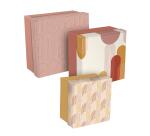 Terracotta, Set mit 3 quadratischen Aufbewahrungsboxen 25x25x12 cm, 20x20x11cm und 16x16x10 cm