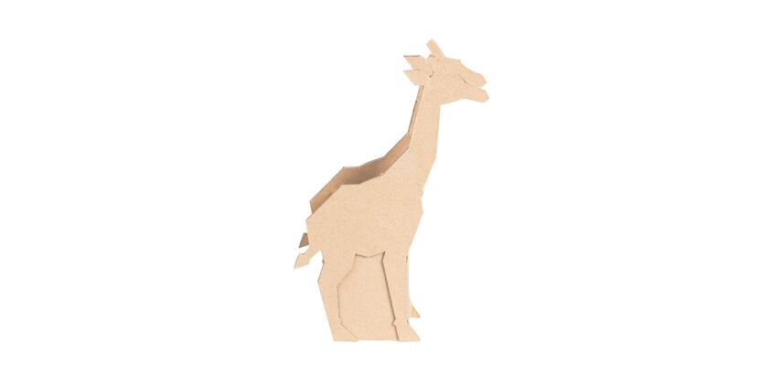 Giraffe pencil pot 15x5x23.5cm - Kraft
