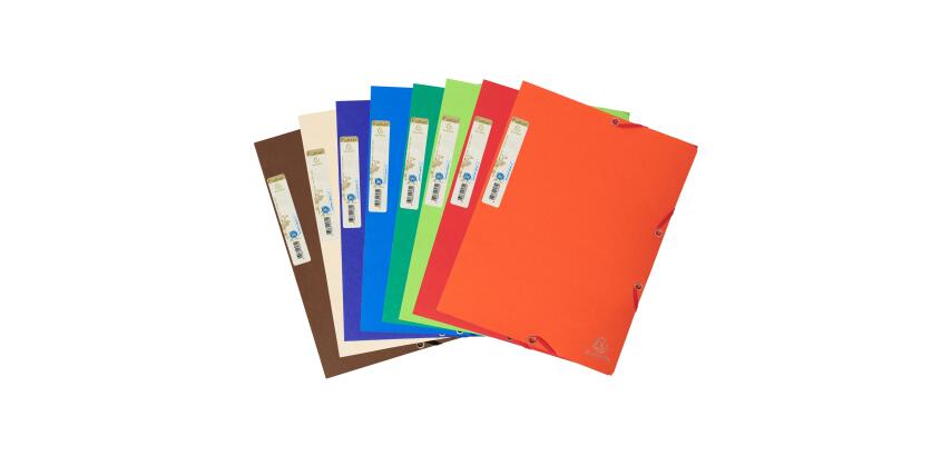Sammelmappen mit Gummizug und 3 Klappen Forever, 24x32cm für DIN A4, aus Recycling-Karton zweifarbig