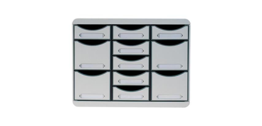 Moule de classement Storebox Multi 11 tiroirs Office - Gris lumière
