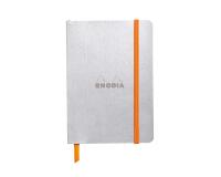 Rhodiarama carnet souple A6 144 pages ligné papier ivoire 90g fermeture élastique - Argent